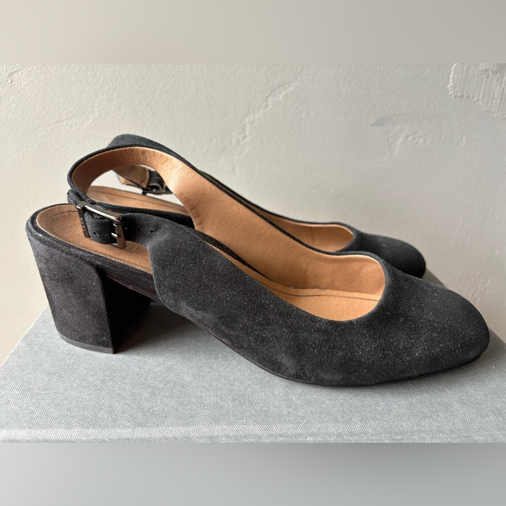 Vionic Nareen Suede Slingback Black Heels ~ Size 11